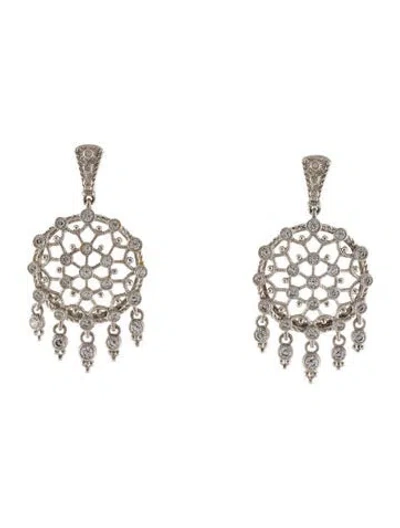 Pre-owned Judith Ripka Cubic Zirconia Chandelier Earrings In Multi