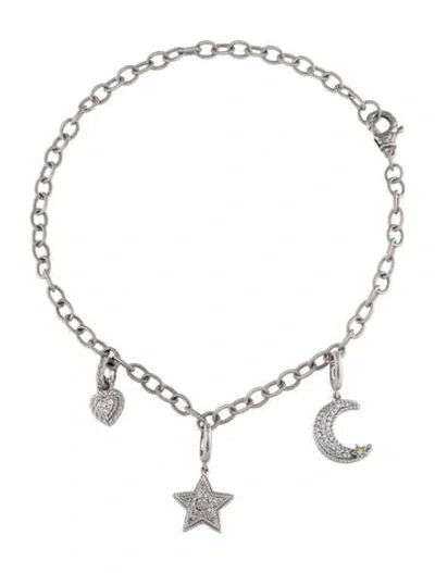 Pre-owned Judith Ripka Cubic Zirconia Charm Necklace, 18" In Multi