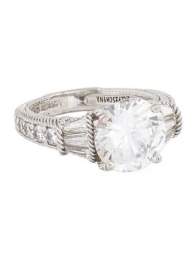 Pre-owned Judith Ripka Cubic Zirconia Cocktail Ring In Multi
