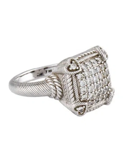 Pre-owned Judith Ripka Cubic Zirconia Cocktail Ring In Multi