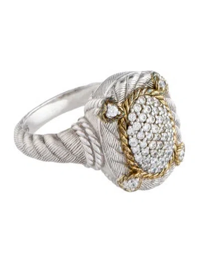 Pre-owned Judith Ripka Cubic Zirconia Cocktail Ring In Multi