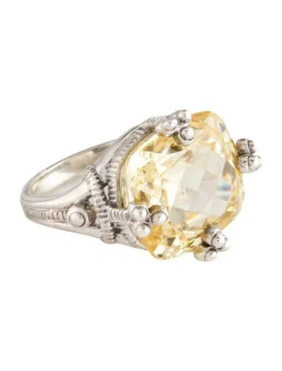 Pre-owned Judith Ripka Cubic Zirconia Cocktail Ring In Multi