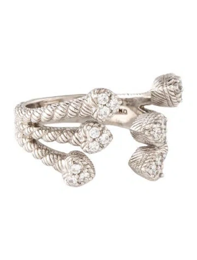 Pre-owned Judith Ripka Cubic Zirconia Cocktail Ring In Multicolor