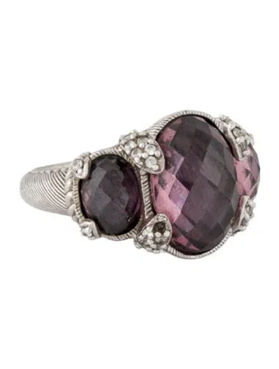 Pre-owned Judith Ripka Cubic Zirconia Cocktail Ring In Purple