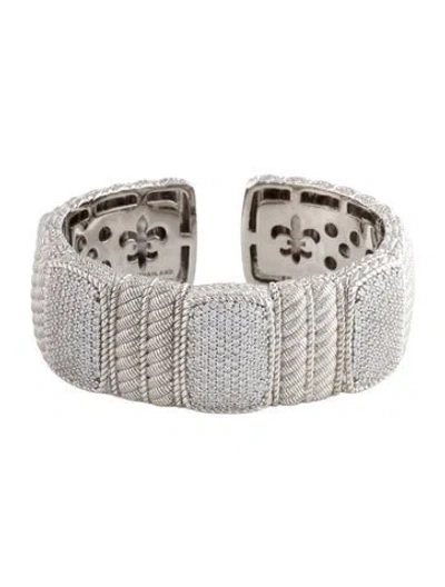 Pre-owned Judith Ripka Cubic Zirconia Cuff Bracelet, 6" In Multi