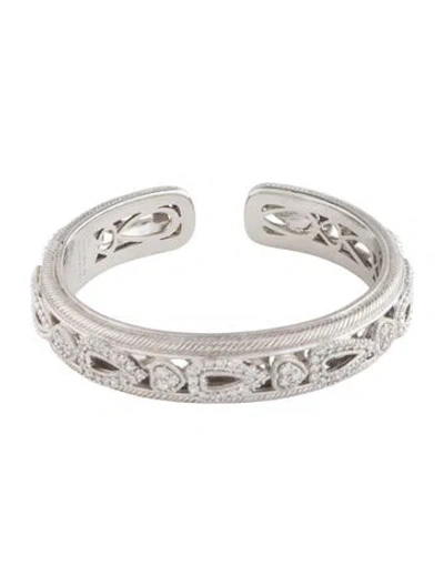 Pre-owned Judith Ripka Cubic Zirconia Cuff Bracelet, 6.75" In Multi