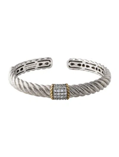 Pre-owned Judith Ripka Cubic Zirconia Cuff Bracelet, 7" In Multi