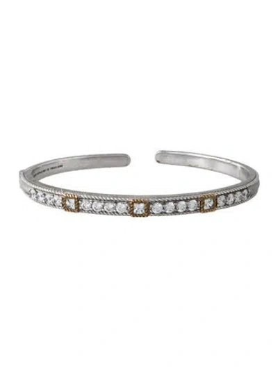Pre-owned Judith Ripka Cubic Zirconia Cuff Bracelet, 7" In Multicolor