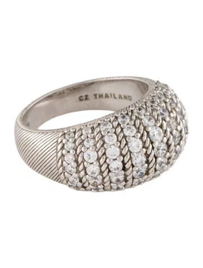 Pre-owned Judith Ripka Cubic Zirconia Dome Ring In Multi