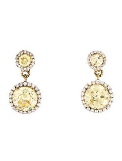 Pre-owned Judith Ripka Cubic Zirconia Dorp Earrings In Multicolor