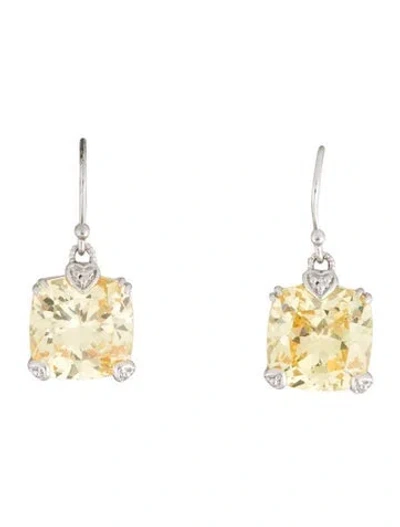 Pre-owned Judith Ripka Cubic Zirconia Drop Earrings In Multi