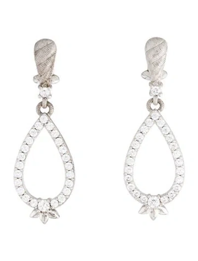 Pre-owned Judith Ripka Cubic Zirconia Drop Earrings In Multi