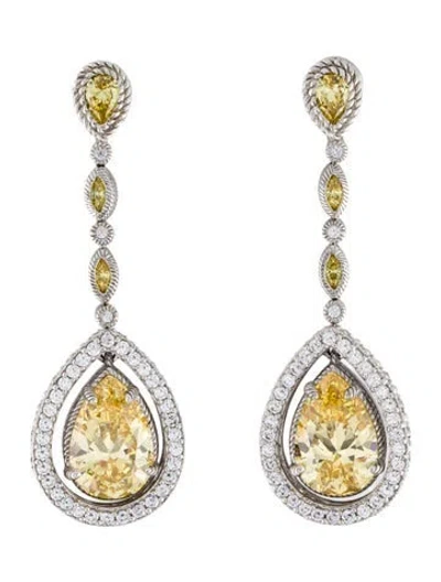 Pre-owned Judith Ripka Cubic Zirconia Drop Earrings In Multi