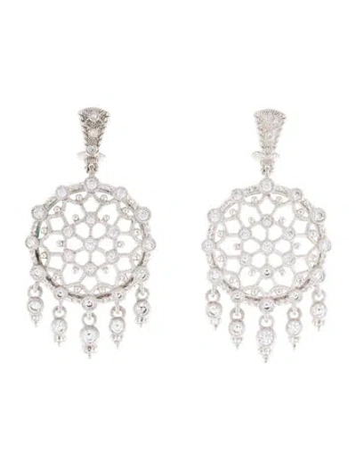 Pre-owned Judith Ripka Cubic Zirconia Drop Earrings In Multi