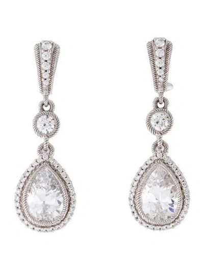 Pre-owned Judith Ripka Cubic Zirconia Drop Earrings In Multi