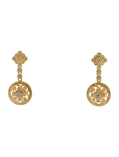 Pre-owned Judith Ripka Cubic Zirconia Drop Earrings In Multi