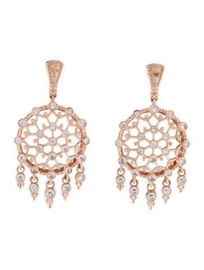 Pre-owned Judith Ripka Cubic Zirconia Drop Earrings In Multi