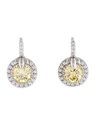Pre-owned Judith Ripka Cubic Zirconia Drop Earrings In Multi