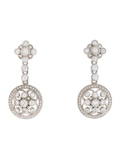 Pre-owned Judith Ripka Cubic Zirconia Drop Earrings In Multicolor