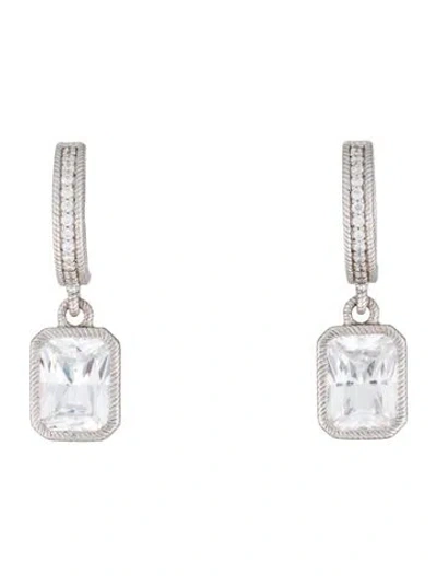 Pre-owned Judith Ripka Cubic Zirconia Drop Earrings In Multicolor