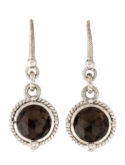 Pre-owned Judith Ripka Cubic Zirconia Drop Earrings In Multicolor