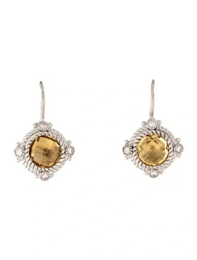 Pre-owned Judith Ripka Cubic Zirconia Drop Earrings In Multicolor