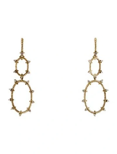 Pre-owned Judith Ripka Cubic Zirconia Drop Earrings In Transparent