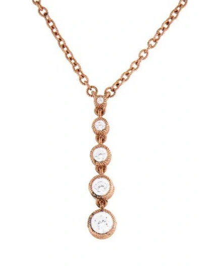 Pre-owned Judith Ripka Cubic Zirconia Drop Pendant Necklace, 20" In Clear