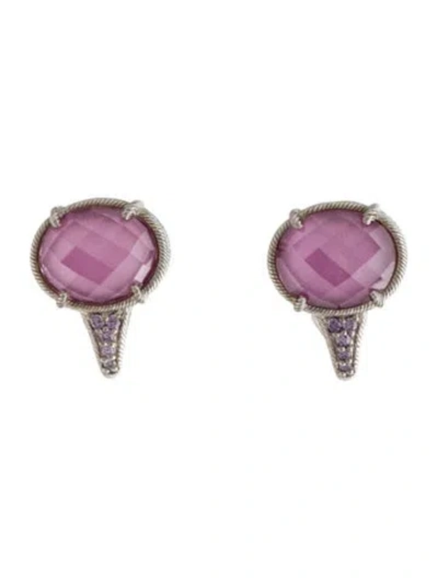 Pre-owned Judith Ripka Cubic Zirconia Earclip Earrings In Multicolor