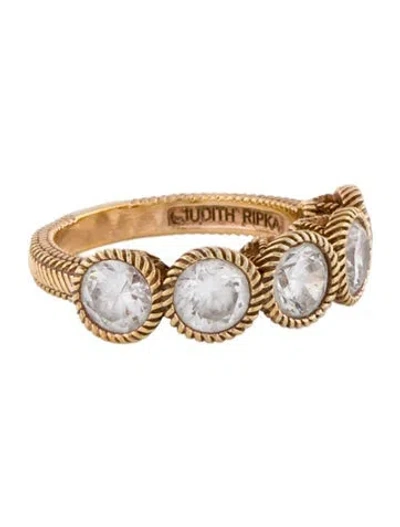 Pre-owned Judith Ripka Cubic Zirconia Five Stone Ring In Multi
