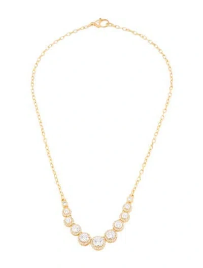 Pre-owned Judith Ripka Cubic Zirconia Halo Station Necklace, 18" In Multicolor