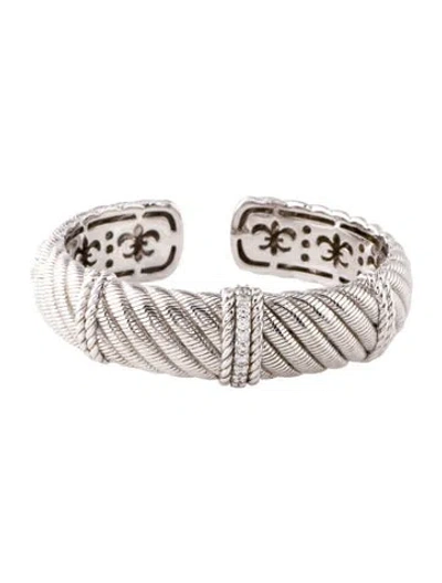 Pre-owned Judith Ripka Cubic Zirconia Haute Collection Cuff Bracelet, 6.75" In Multi
