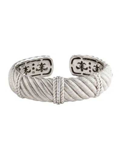 Pre-owned Judith Ripka Cubic Zirconia Haute Cuff Bracelet, 7" In Multi