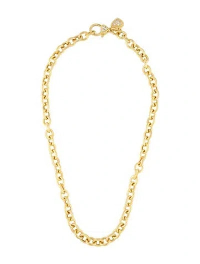 Pre-owned Judith Ripka Cubic Zirconia Heart Chain Necklace, 19.5" In Multicolor