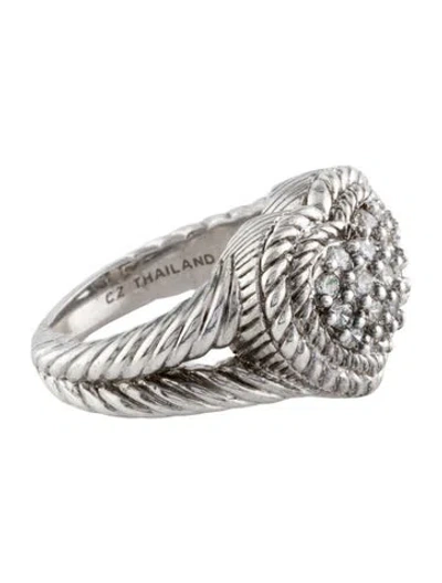 Pre-owned Judith Ripka Cubic Zirconia Heart Cocktail Ring In Multi