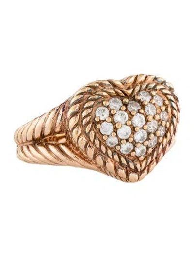 Pre-owned Judith Ripka Cubic Zirconia Heart Cocktail Ring In Multi
