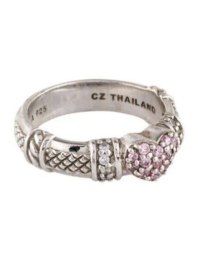 Pre-owned Judith Ripka Cubic Zirconia Heart Cocktail Ring In Multi