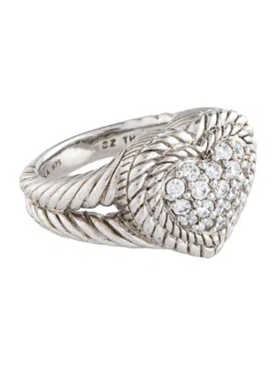 Pre-owned Judith Ripka Cubic Zirconia Heart Cocktail Ring In Multi