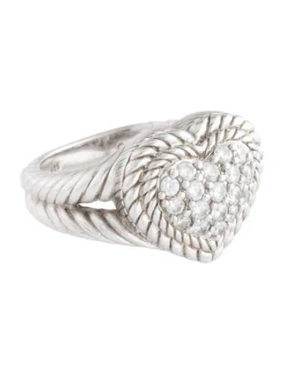 Pre-owned Judith Ripka Cubic Zirconia Heart Cocktail Ring In Multi