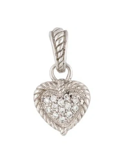 Pre-owned Judith Ripka Cubic Zirconia Heart Pendant In Multicolor