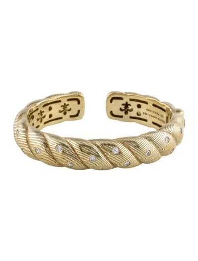 Pre-owned Judith Ripka Cubic Zirconia Hinged Cuff Bracelet, 6.25" In Multi