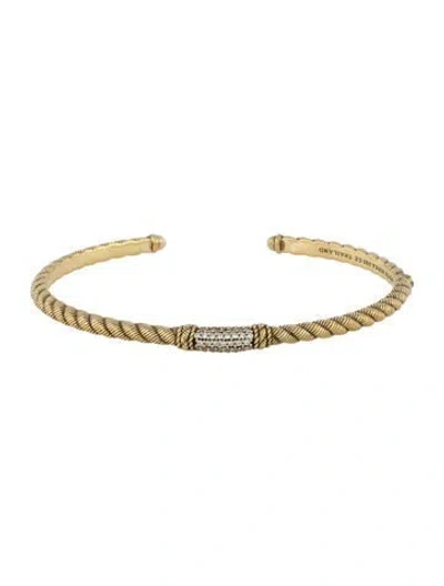 Pre-owned Judith Ripka Cubic Zirconia Hinged Cuff Bracelet, 7.5" In Multi