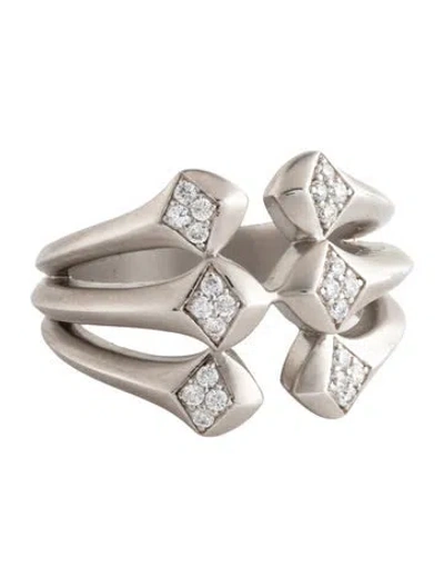 Pre-owned Judith Ripka Cubic Zirconia Iris Multi Band Ring In Multicolor