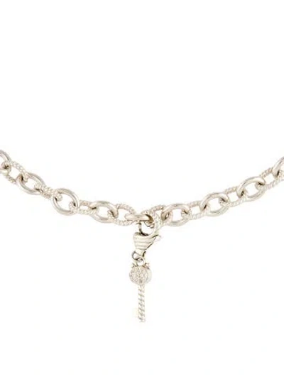 Pre-owned Judith Ripka Cubic Zirconia 'key To My Heart' Pendant Necklace, 18" In Multi