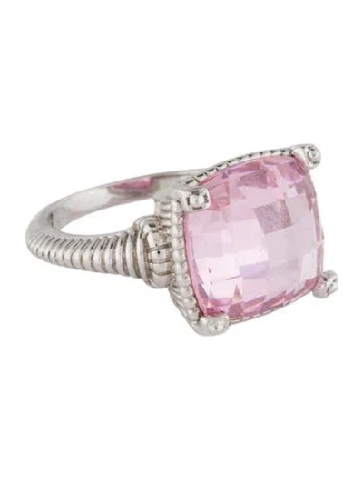 Pre-owned Judith Ripka Cubic Zirconia La Petite Cocktail Ring In Pink