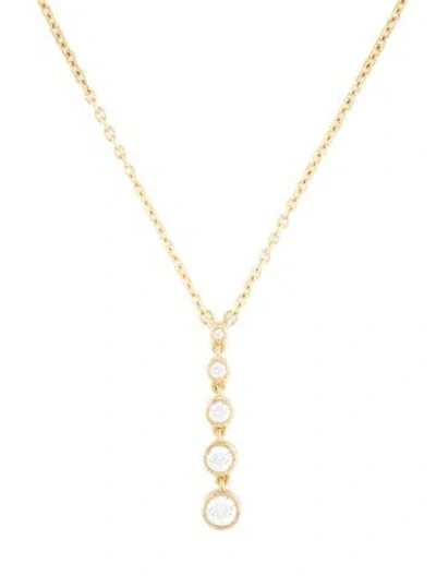 Pre-owned Judith Ripka Cubic Zirconia Lavalier Necklace, 20" In Transparent