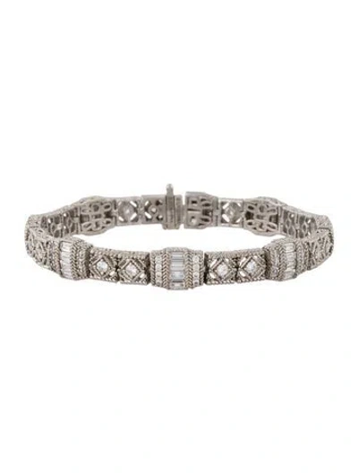 Pre-owned Judith Ripka Cubic Zirconia Link Bracelet, 7" In Multicolor