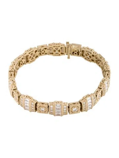 Pre-owned Judith Ripka Cubic Zirconia Link Bracelet, 7" In Transparent