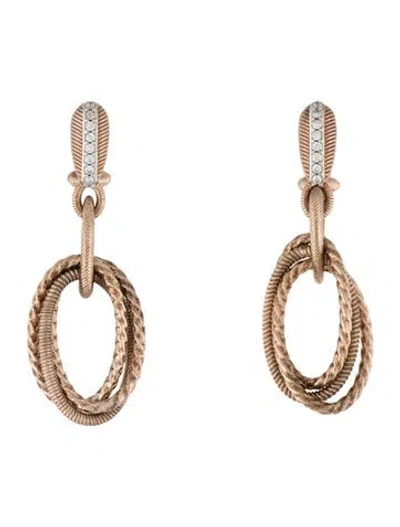 Pre-owned Judith Ripka Cubic Zirconia Multi Oval Ring Drop Earrings