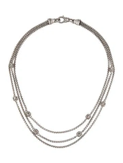 Pre-owned Judith Ripka Cubic Zirconia Multistrand Necklace, 18" In Multicolor